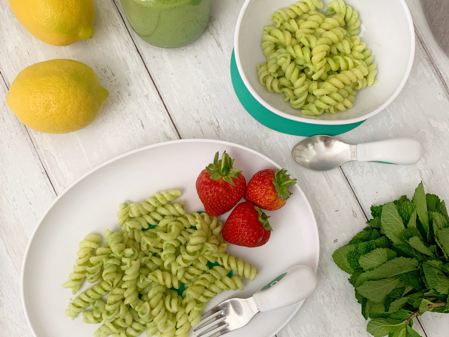 Creamy Pea and Mint Pasta - delicious toddler meal from doddl