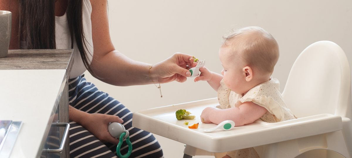 A child at the first foods stage