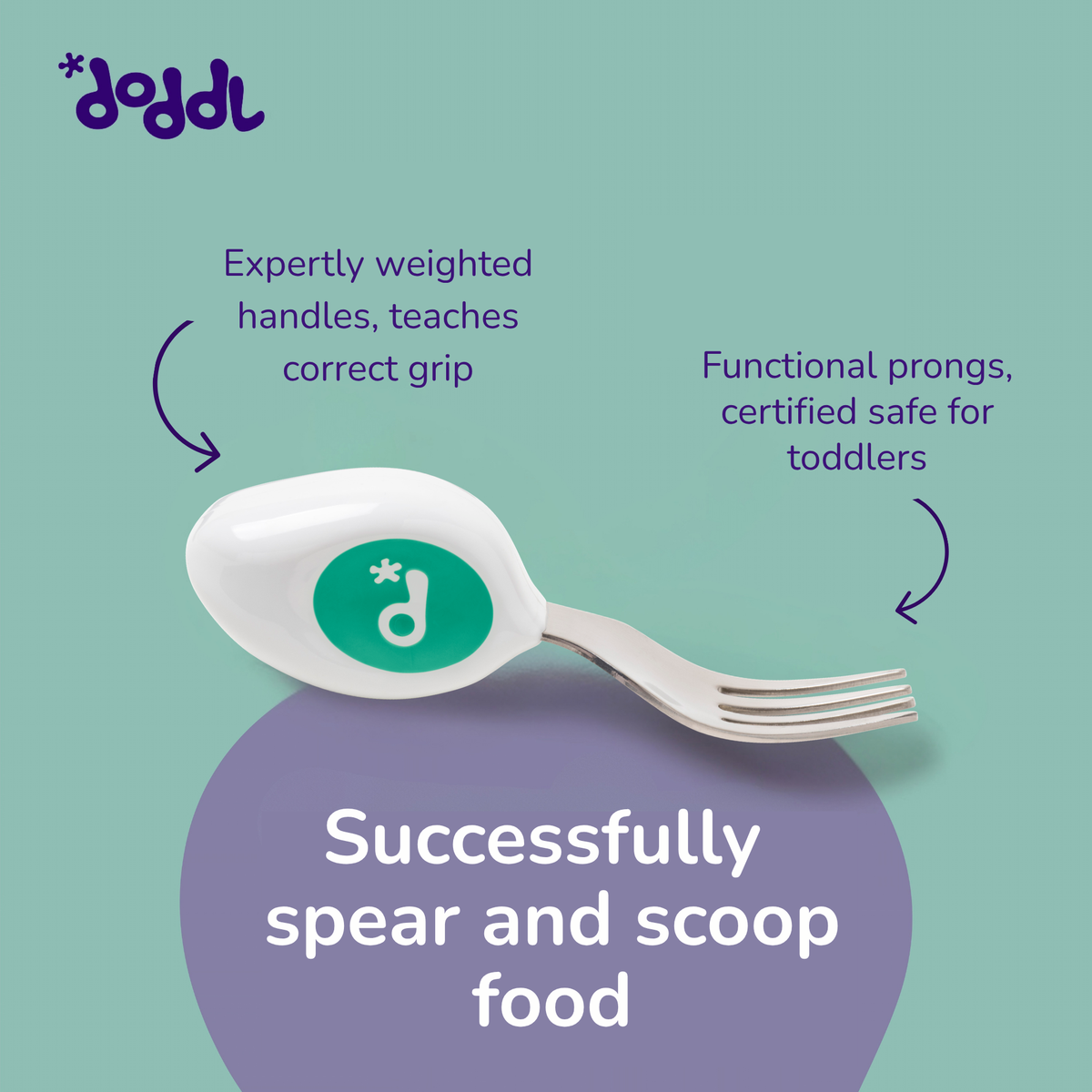 doddl establishing grip spoon and fork cutlery set